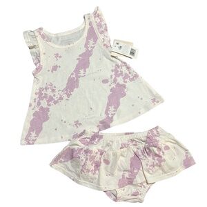 NWT | GRAYSON MINI | JERSEY RUFFLE TOP & BOTTOM SET | PURPLE | BABY GIRL | 12M